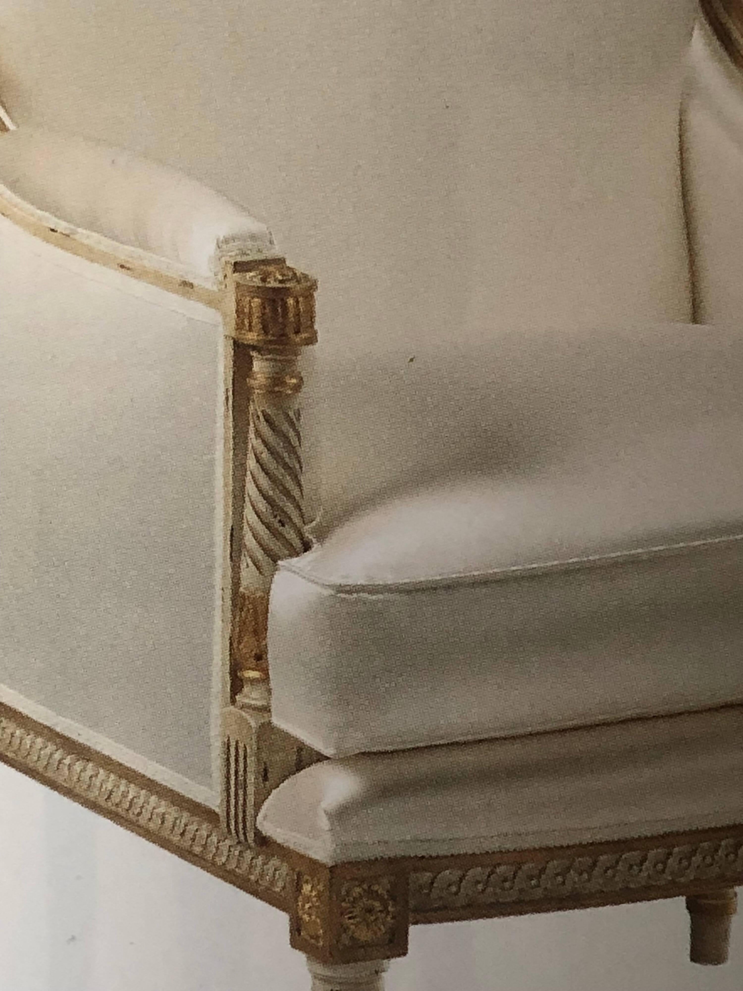 20th Century Pair of Italian Modern Neoclassical Louis XVI Style Lounge Chairs, Maison Jansen