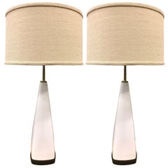 Pair of Italian White Ceramic Lamps