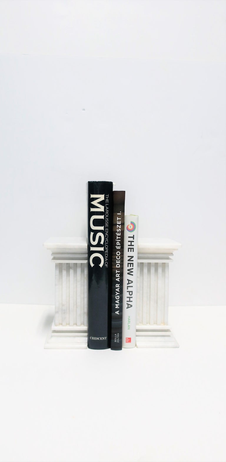 Italian White Marble Column Bookends at 1stDibs roman column bookends