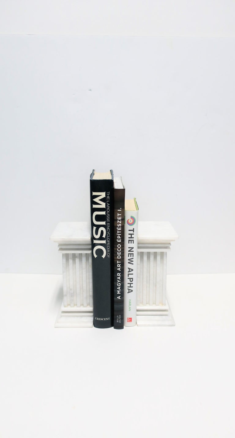 Italian White Marble Column Bookends at 1stDibs roman column bookends