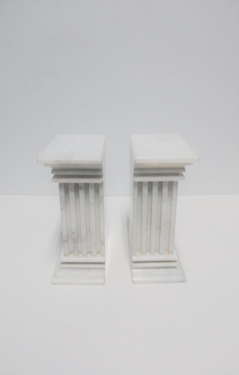 Italian White Marble Column Bookends at 1stDibs roman column bookends