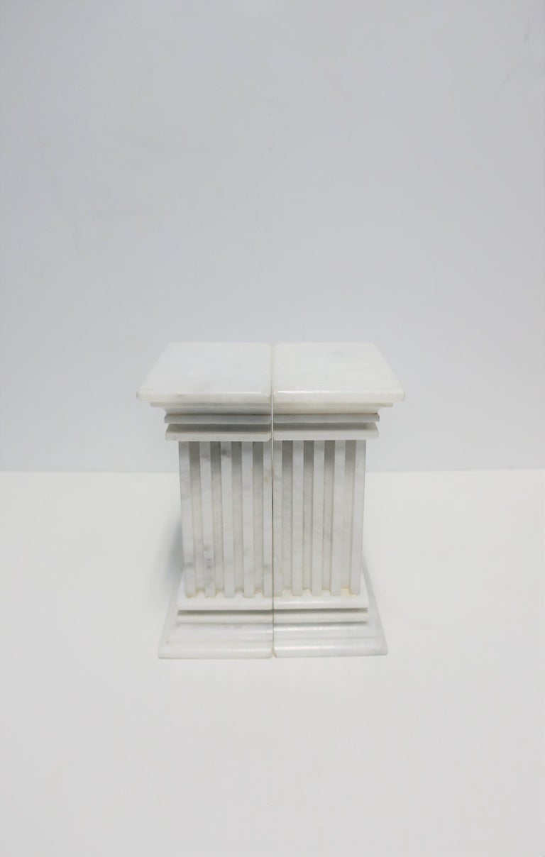 Italian White Marble Column Bookends at 1stDibs roman column bookends