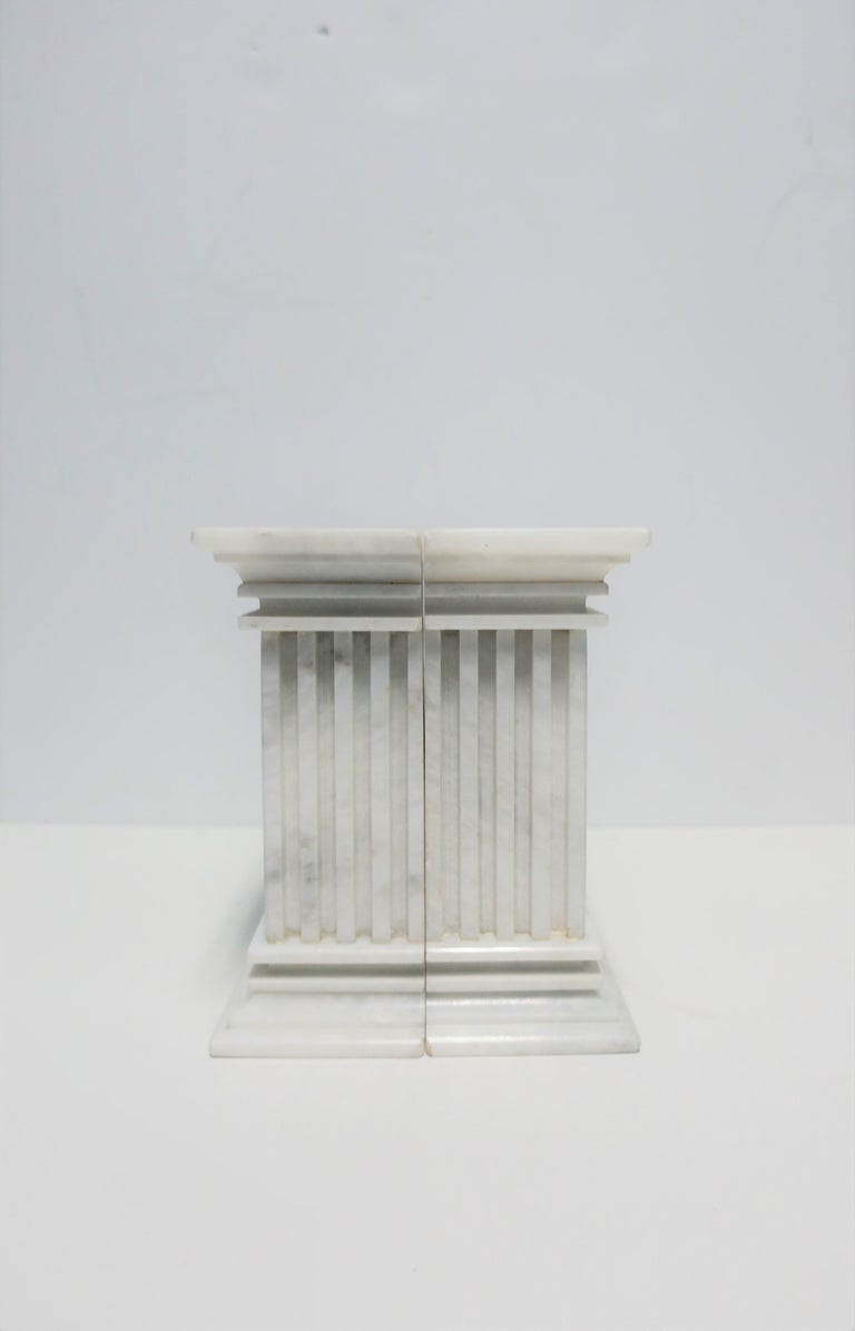 Italian White Marble Column Bookends at 1stDibs roman column bookends