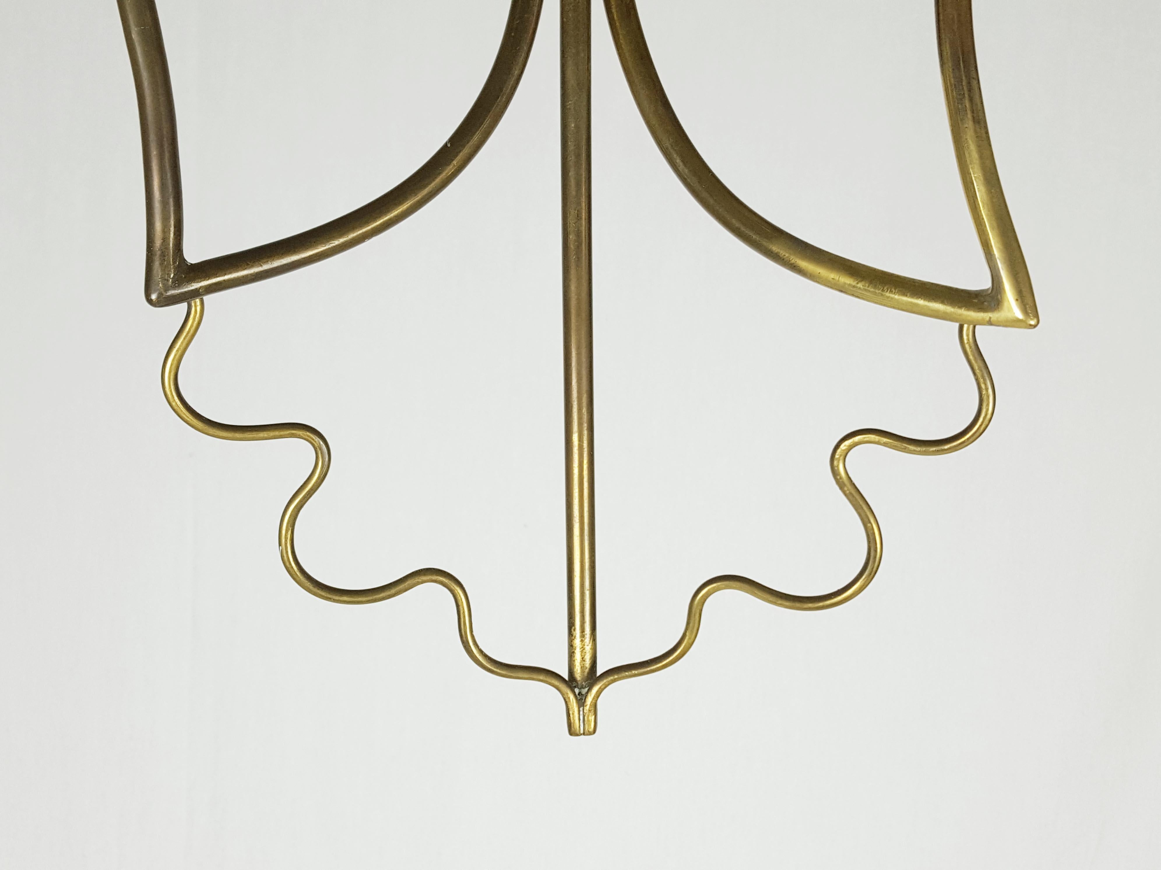 Pair of Italian White Metal & Brass 5-Lights Midcentury Sconces For Sale 3