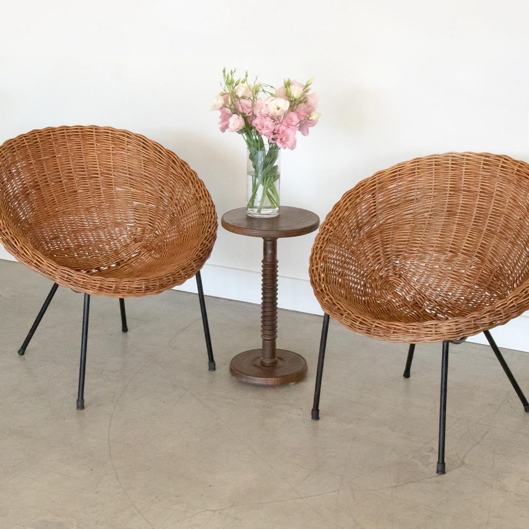 Italian Wicker and Iron Chair For Sale 6