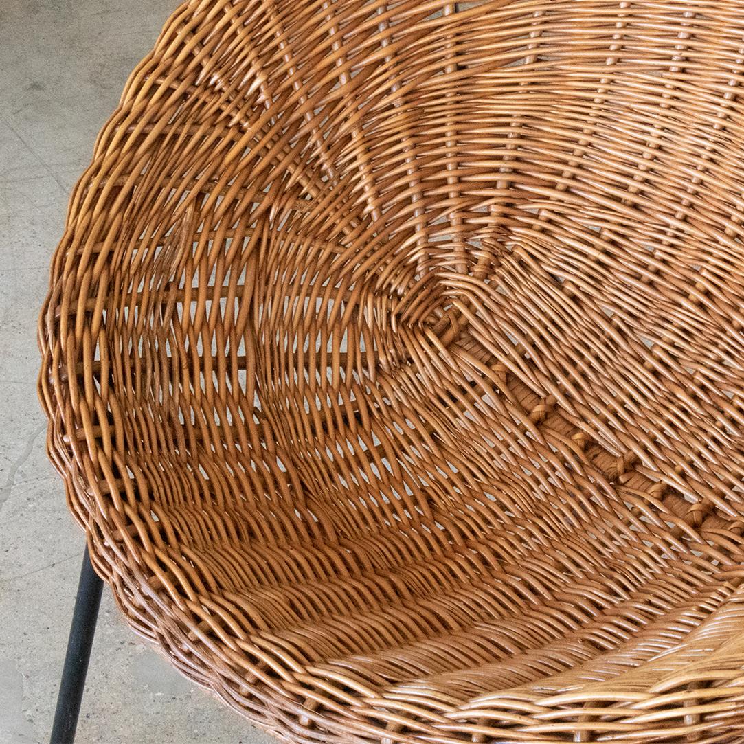 Italian Wicker and Iron Chair For Sale 2