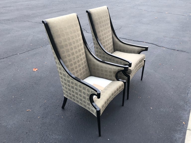 Pair of Italian Wing Back Chairs For Sale 4