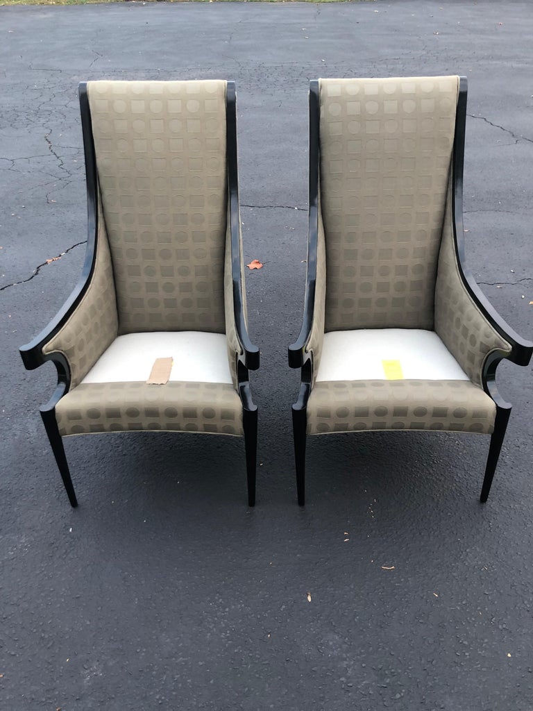 Pair of Italian Wing Back Chairs For Sale 5