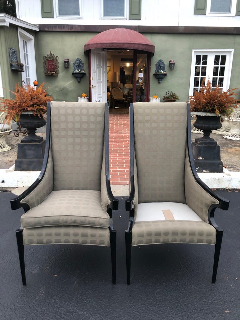 Pair of Italian Wing Back Chairs For Sale 6