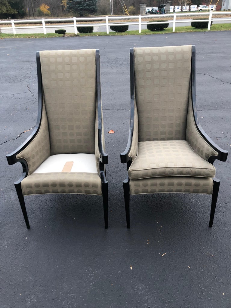 Pair of Italian Wing Back Chairs For Sale 11