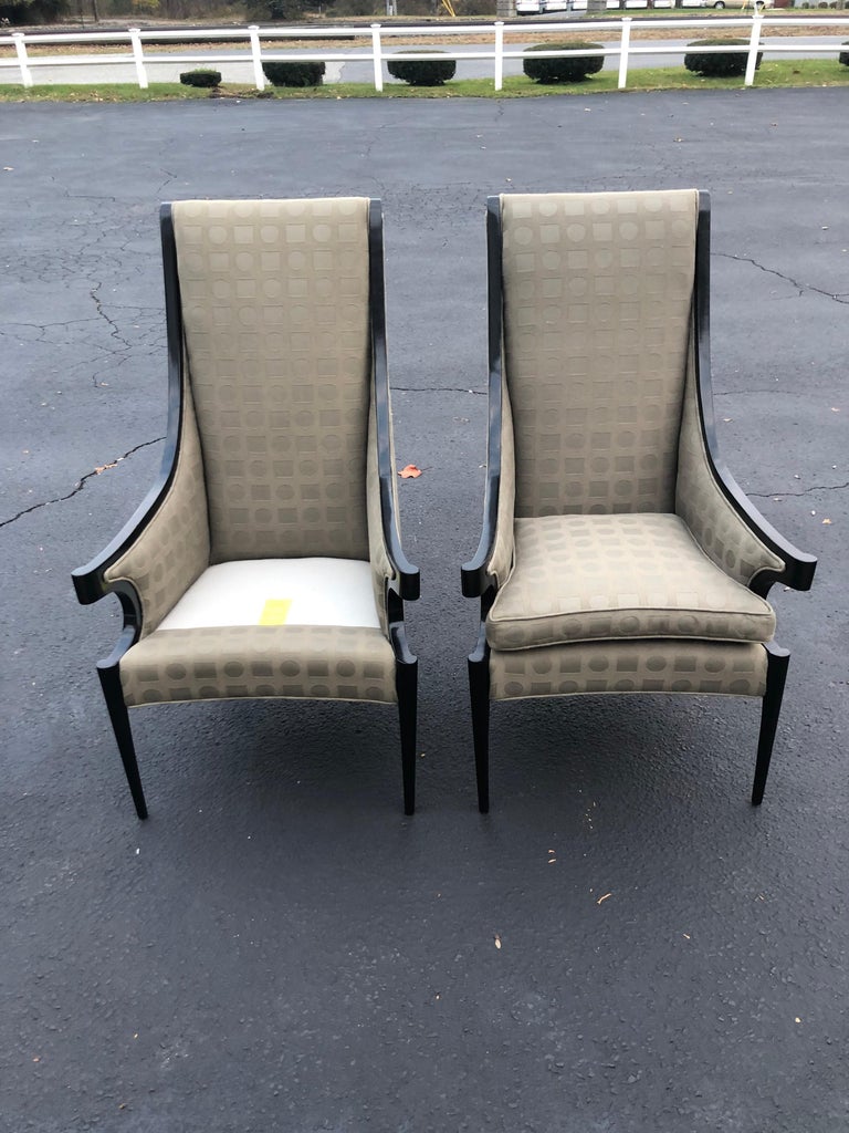 Pair of Italian Wing Back Chairs For Sale 12