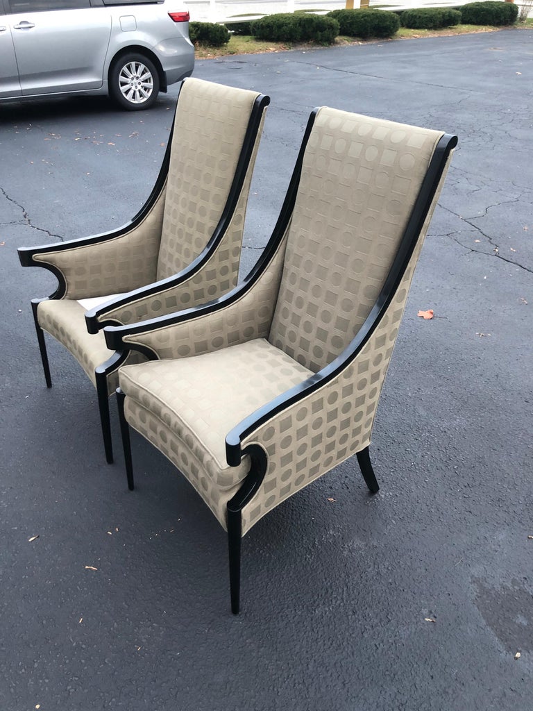 Pair of Italian Wing Back Chairs For Sale 3