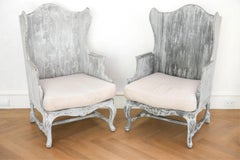 Pair of Italian Wingback Armchairs