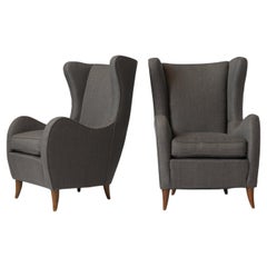 Pair of Italian Wingback Lounge Chairs
