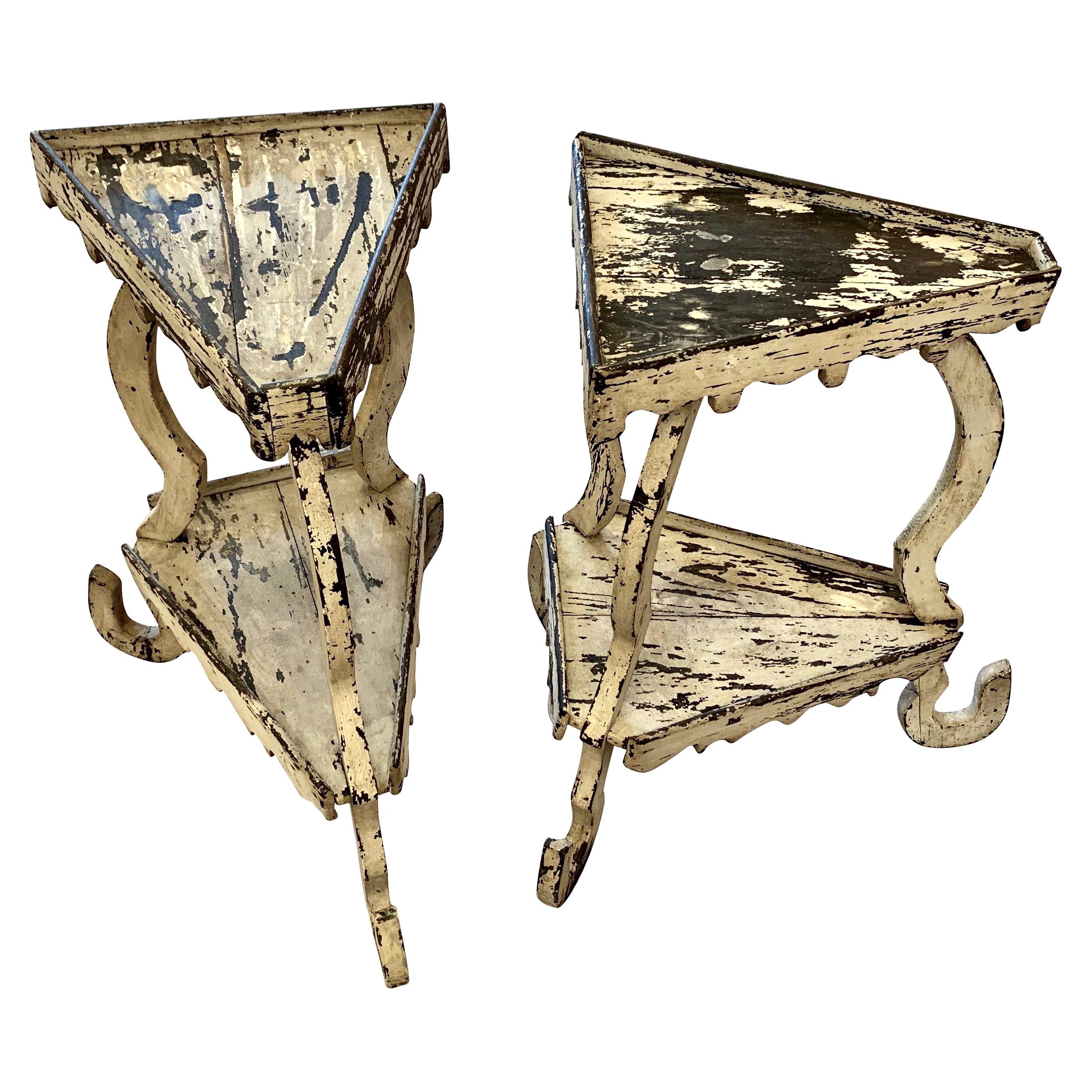 Pair of Italian Wood Plant Stands, 19th Century