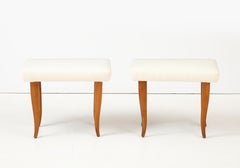 Paire de tabourets italiens en Wood, vers 1940