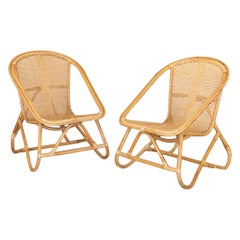 Paire de chaises italiennes tissées