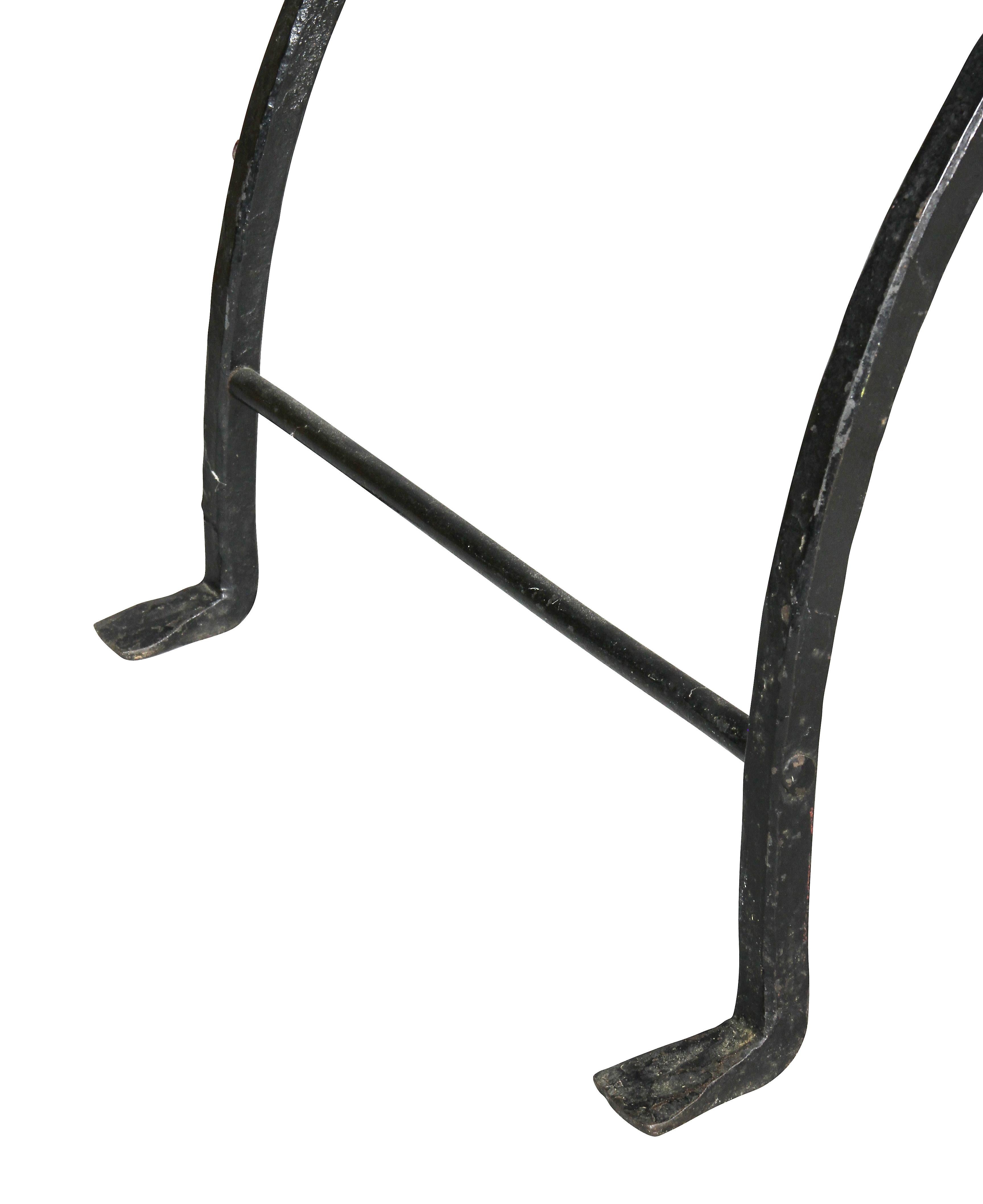 Pair Of Italian Wrought Iron And Bronze Curule Chairs At 1stdibs