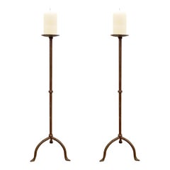 Pair of Italian Wrought Iron Candle Prickets