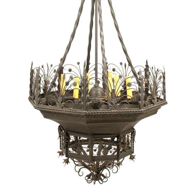 black wrought iron chandeliers