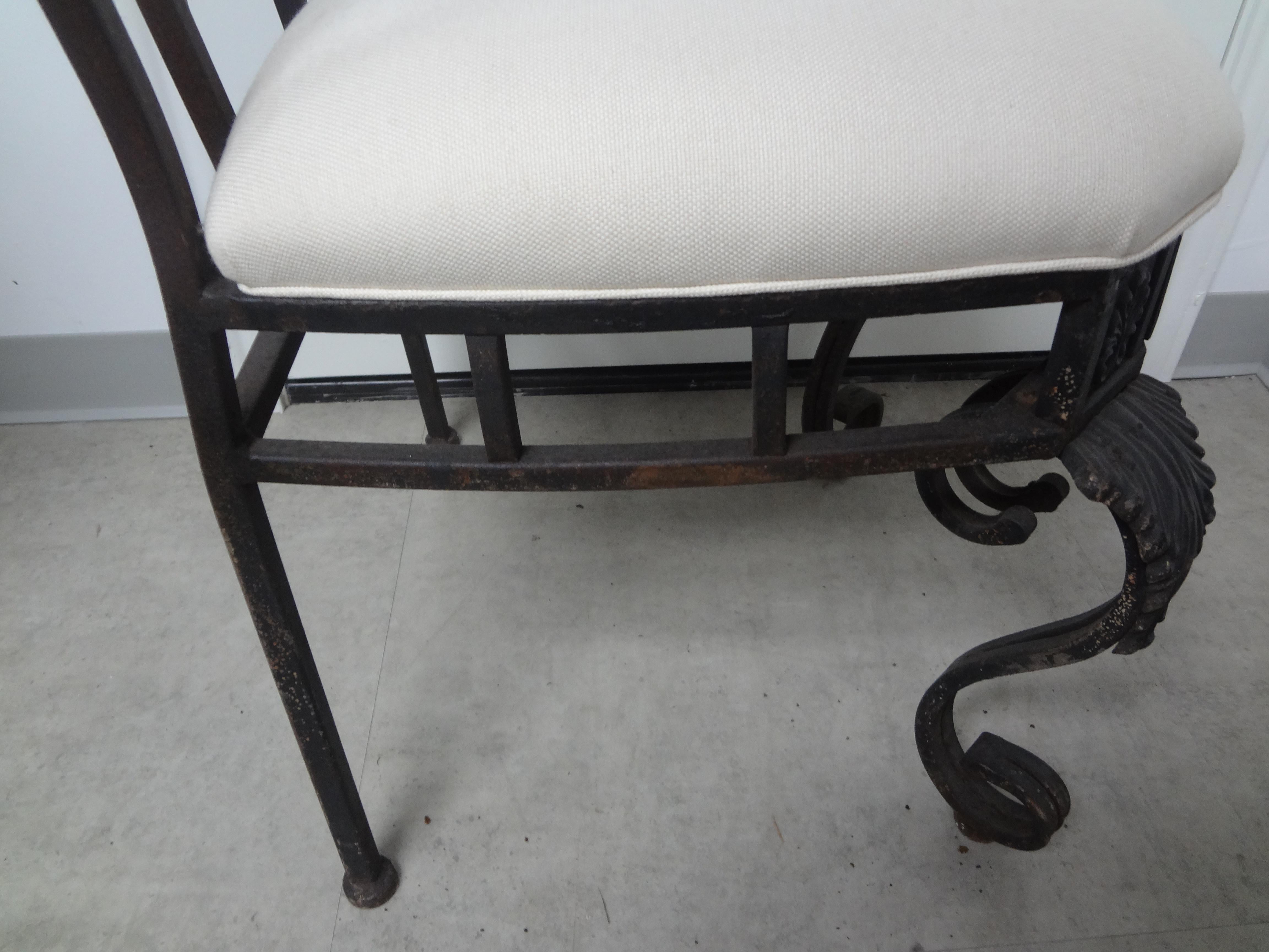 Pair Of Italian Wrought Iron Garden Chairs For Sale 1