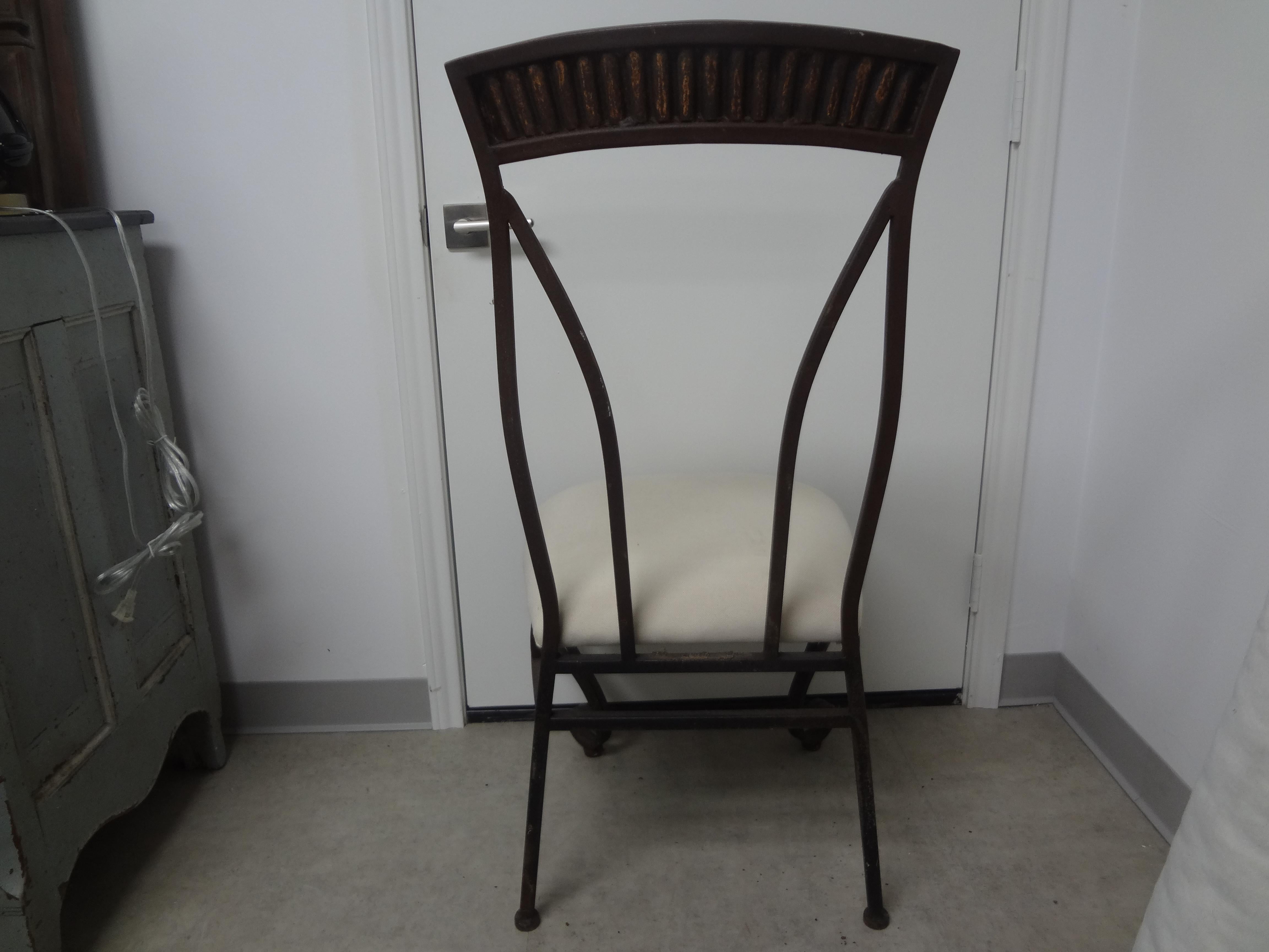 Pair Of Italian Wrought Iron Garden Chairs For Sale 2