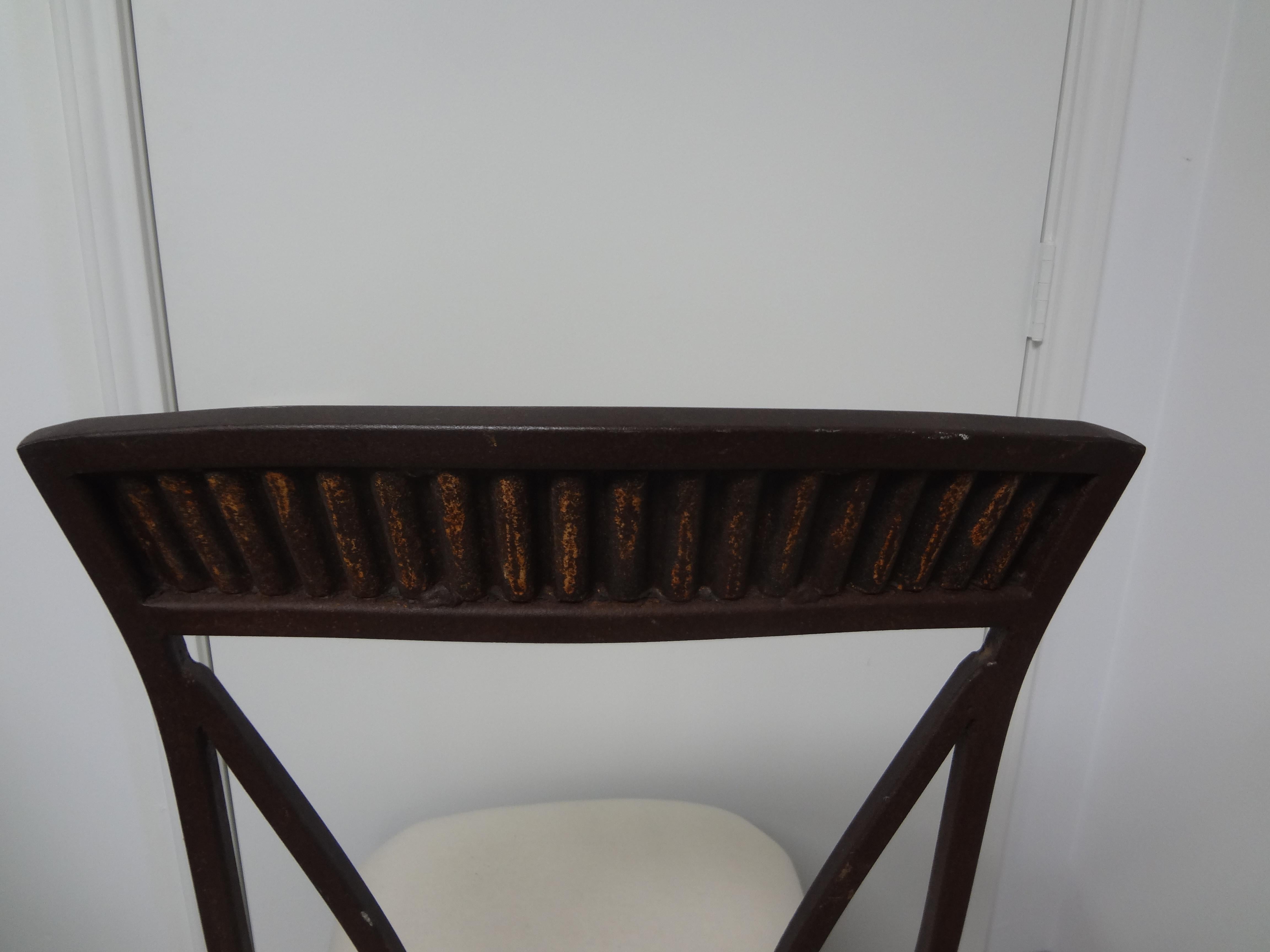 Pair Of Italian Wrought Iron Garden Chairs For Sale 3
