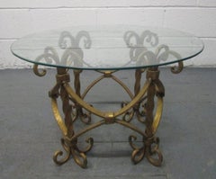Pair of Italian Wrought Iron Gilt Tables