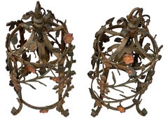 Pair of Italian Wrought Iron Hall Lanterns