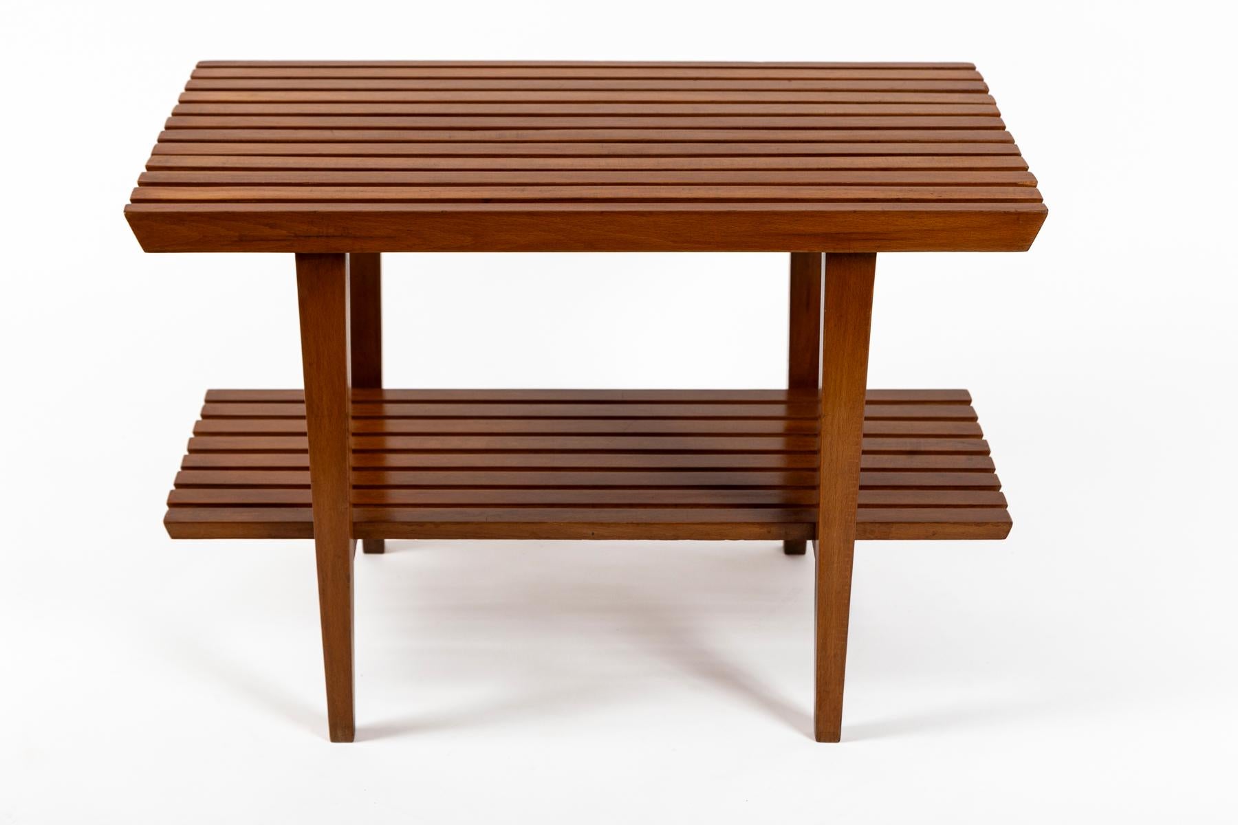 Mid-20th Century Pair of Italian XX Century Two Tiered Slatted Tables For Sale