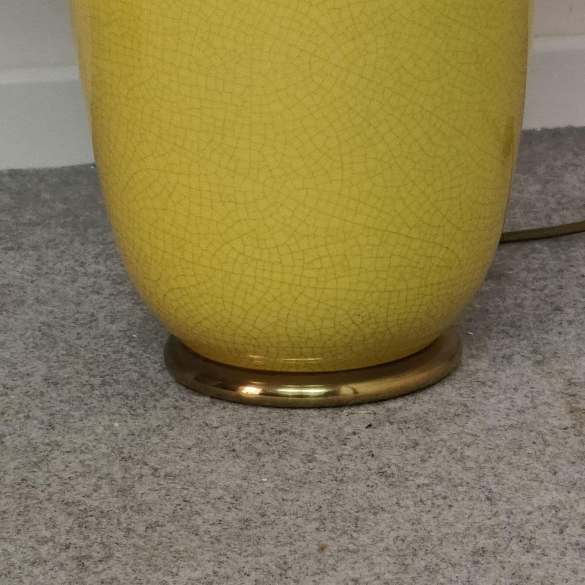 Paire de lampes de table italiennes en céramique jaune et noire par PAF Milano, années 80 en vente 3