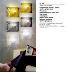 Pair of Italian Yellow Murano Wall Sconces by Carlo Nason for Mazzega, 1970s