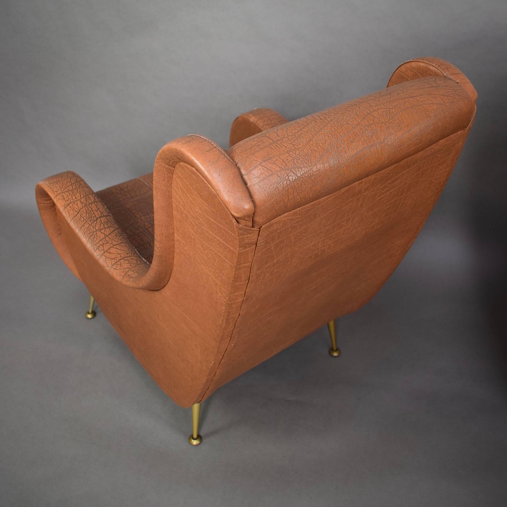 Pair of Italian Aldo Morbelli Lounge Armchairs, 1950s For Sale 6