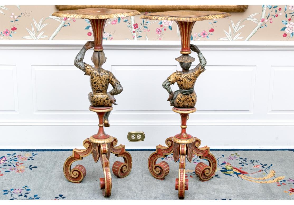 Pareja De Soportes Figurales De Chinoiserie Italianos en venta 7
