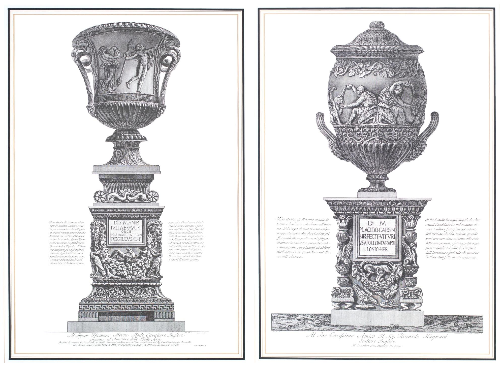 Pair of Italians Prints depicting Classic Vases, Ponte Vecchio Edition 19th Cen In Good Condition In Madrid, ES