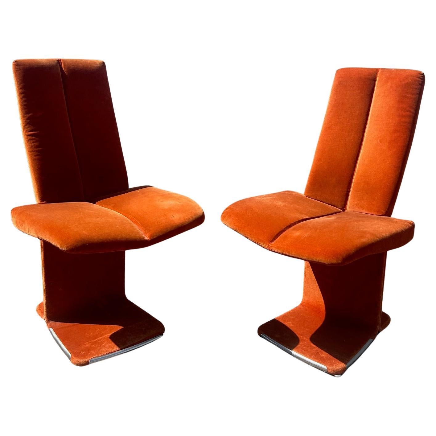 paire de chaises italiennes 1970 en vente