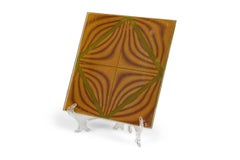 Pair of Ivan Kristufek Czechoslovakian Mid-Century Art Star Pattern Glass Tiles