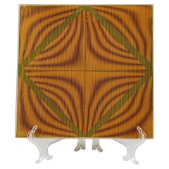 Pair of Ivan Kristufek Czechoslovakian Mid-Century Art Star Pattern Glass Tiles