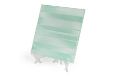 Pair of Ivan Kristufek Czechoslovakian Mid-Century Art Wave Pattern Glass Tiles