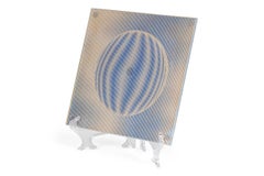 Pair of Ivan Kristufek Czechoslovakian Mid-Century Circular Pattern Glass Tiles