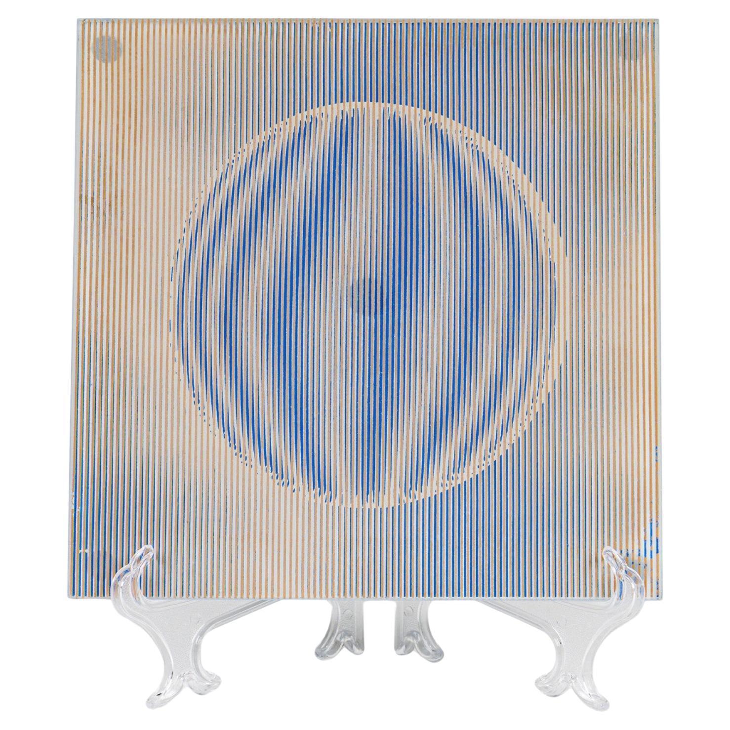 Pair of Ivan Kristufek Czechoslovakian Mid-Century Circular Pattern Glass Tiles For Sale