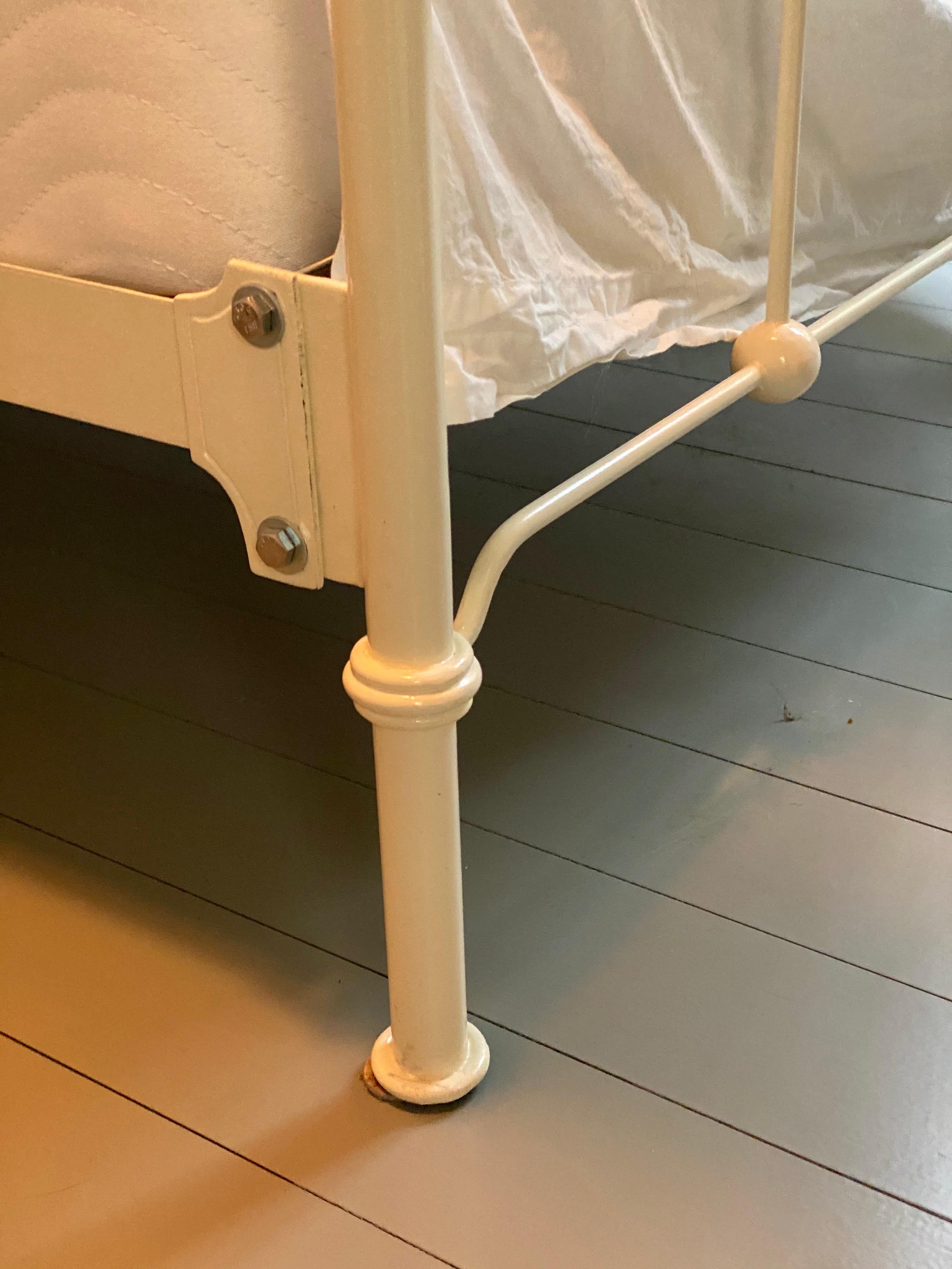 Pair of Ivory Iron Bed Frames by Charles P. Rogers & Co. 6