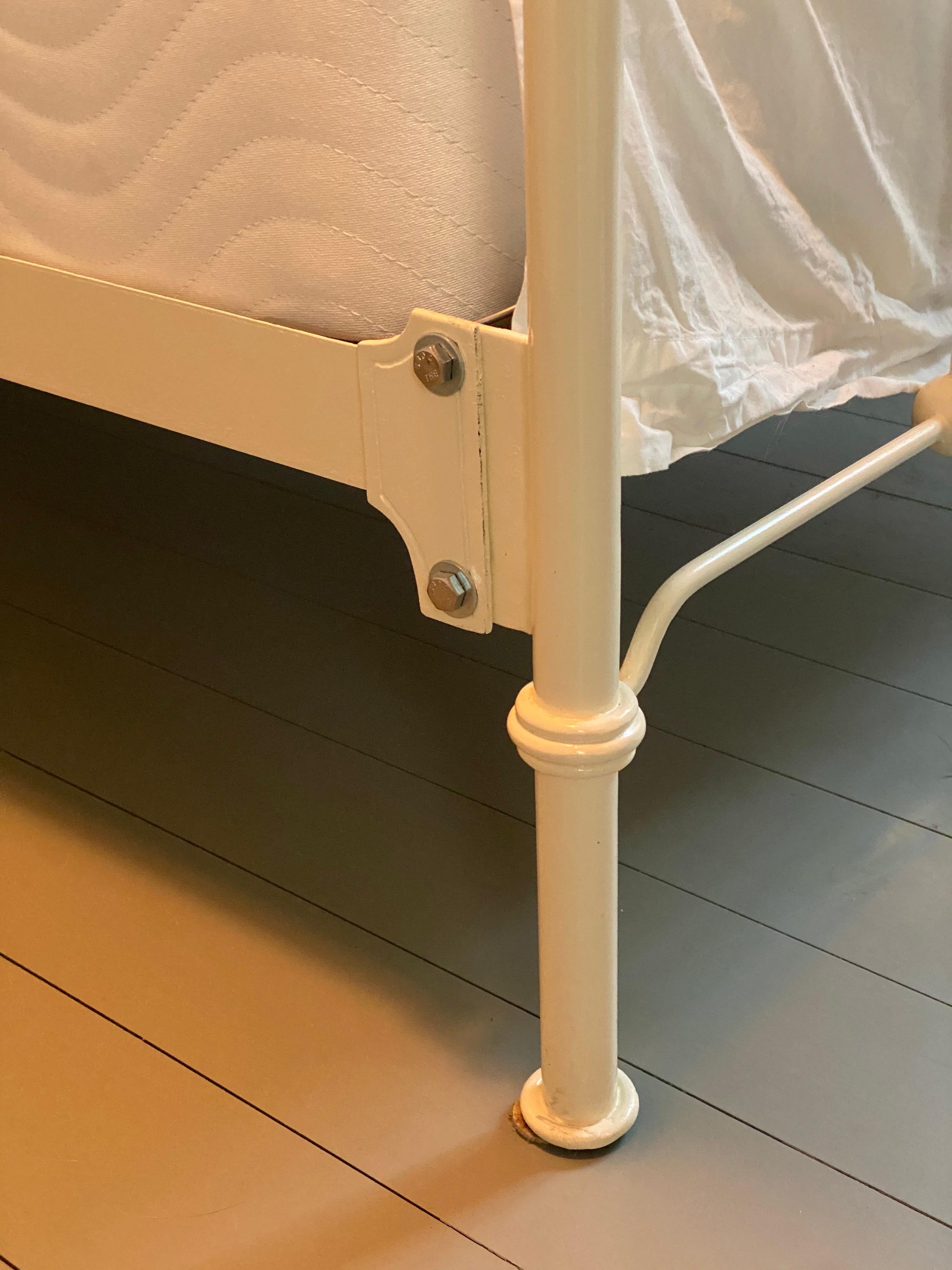 Pair of Ivory Iron Bed Frames by Charles P. Rogers & Co. 7