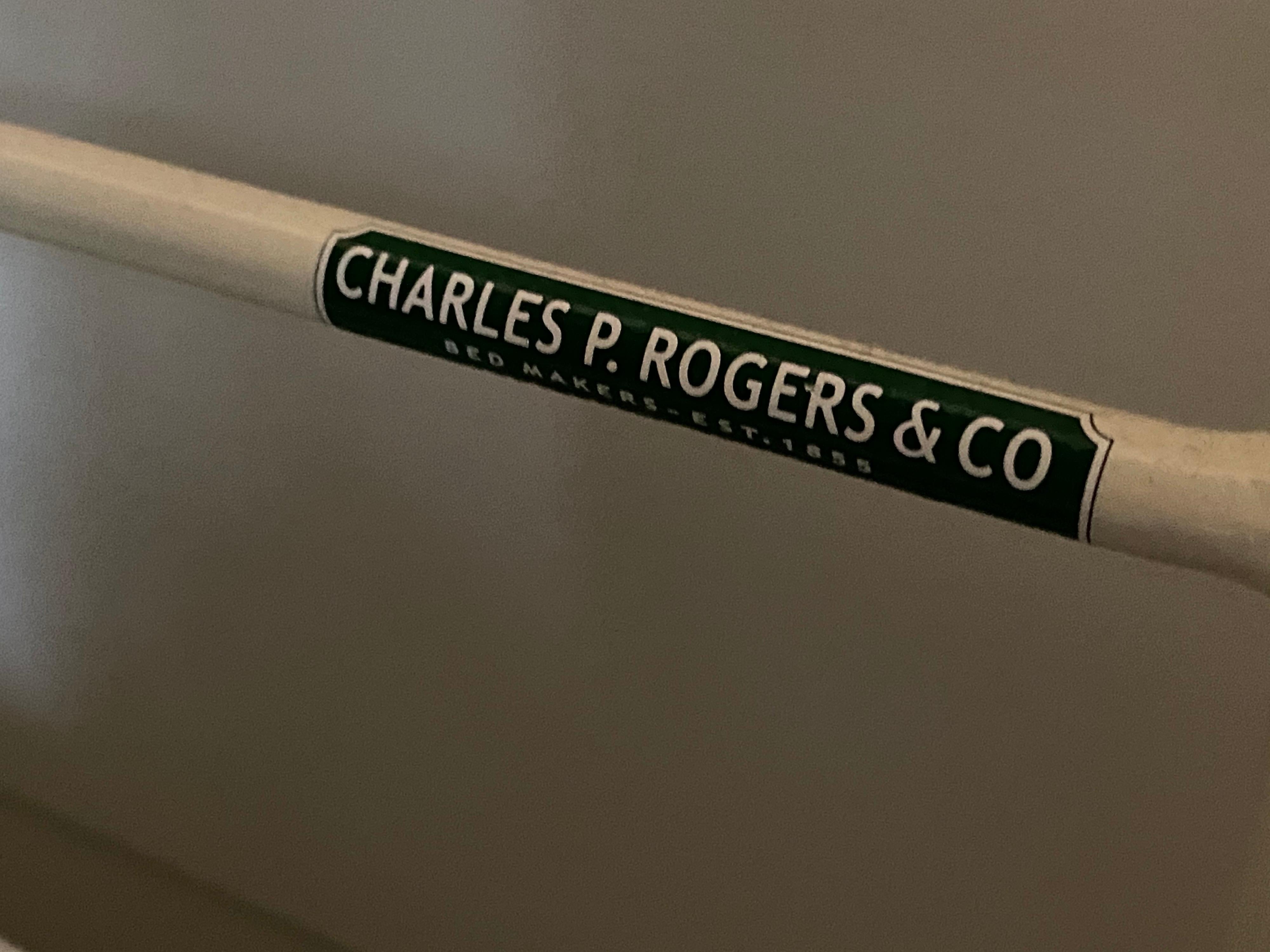 Pair of Ivory Iron Bed Frames by Charles P. Rogers & Co. 8