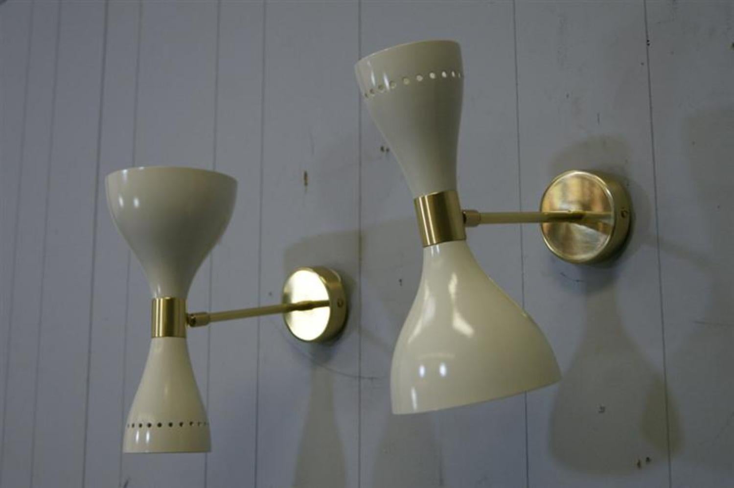 Coppia di lampade italiane in avorio in vendita 2