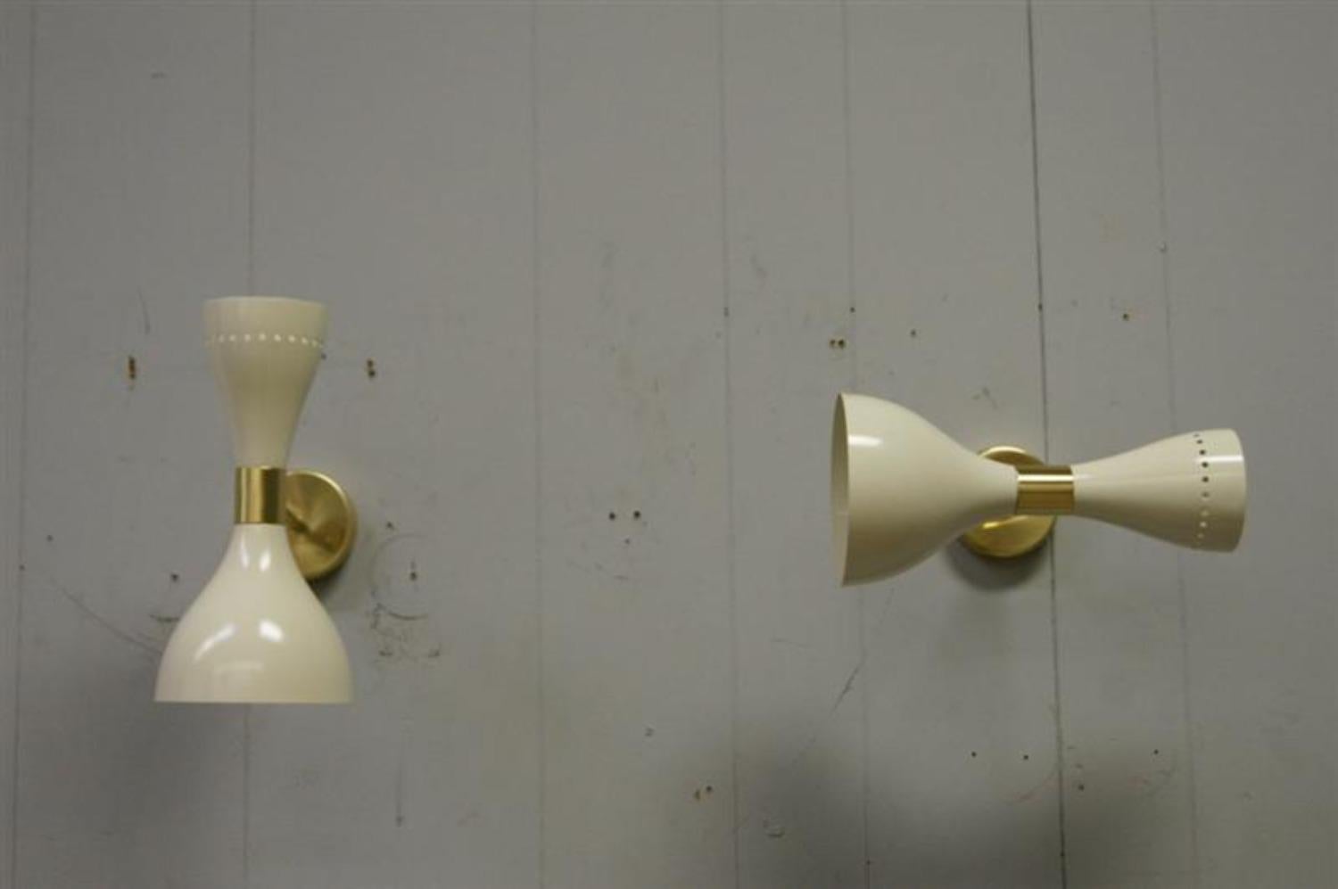 Coppia di lampade italiane in avorio in vendita 4