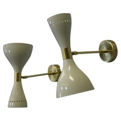Coppia di lampade italiane in avorio