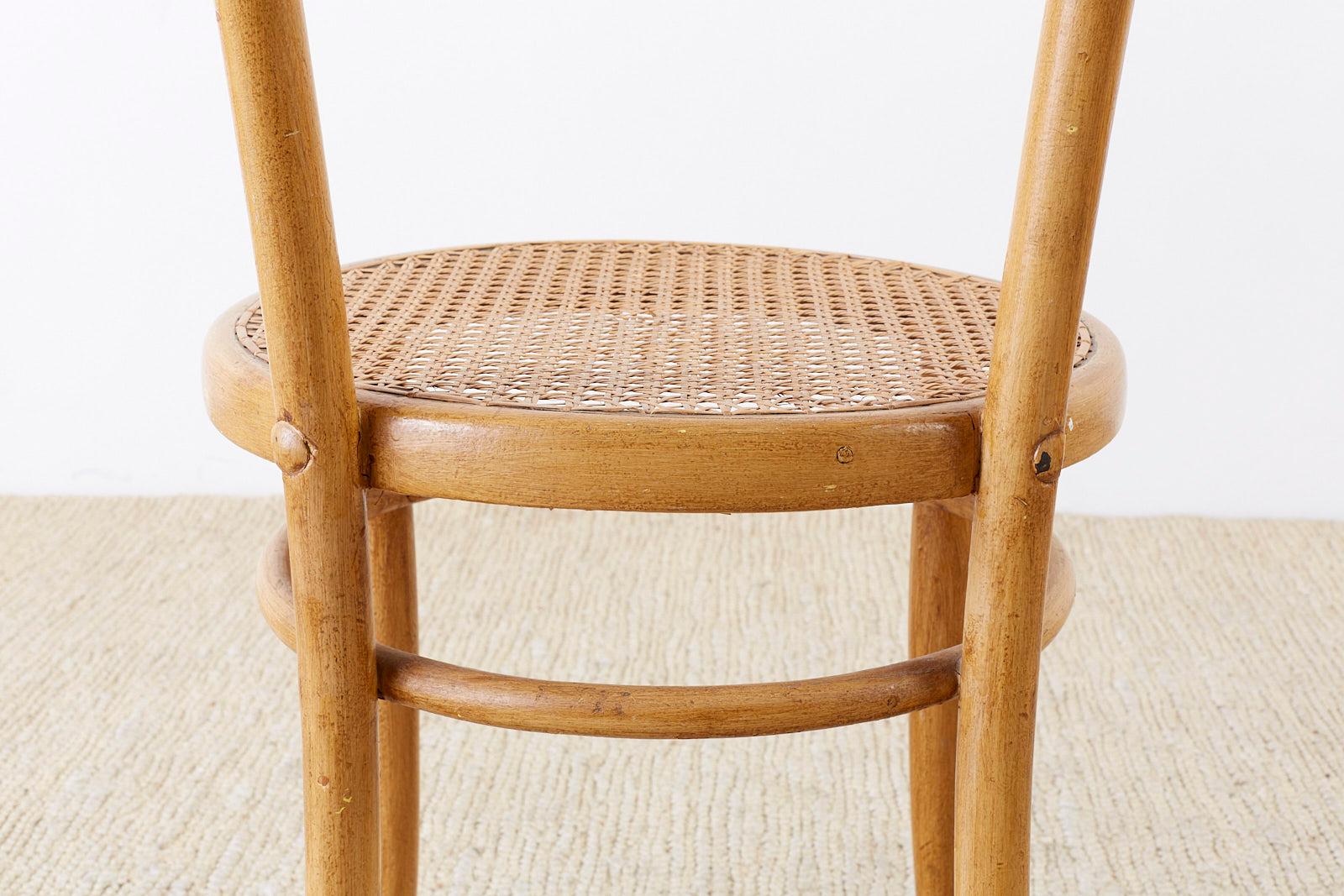 Pair of J. and J. Kohn Austrian Bentwood and Cane Chairs For Sale 3