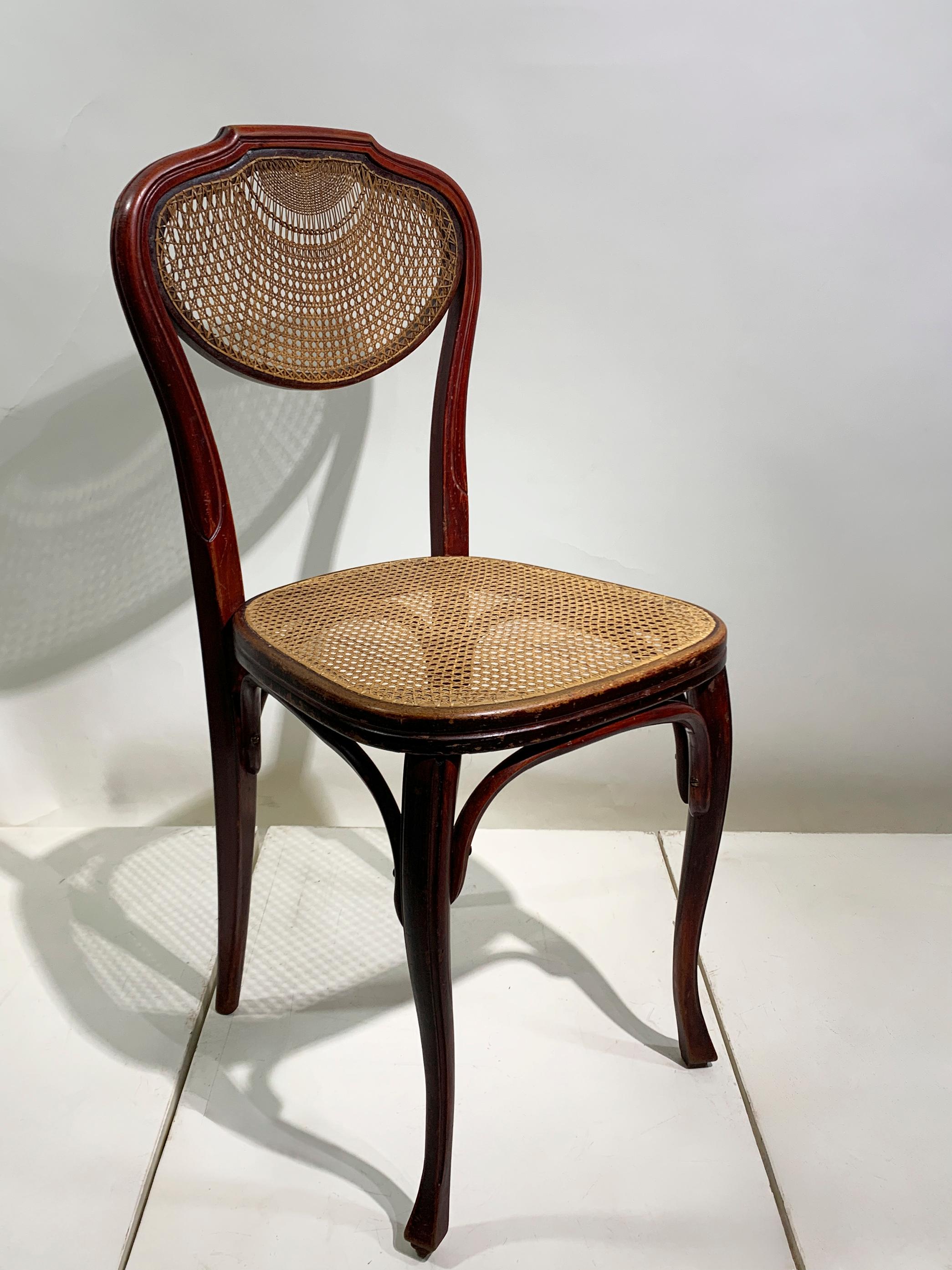 Paire de chaises J. & J. Kohn en bois courbé et en canne, Teschen, Autriche, vers 1900 en vente 7