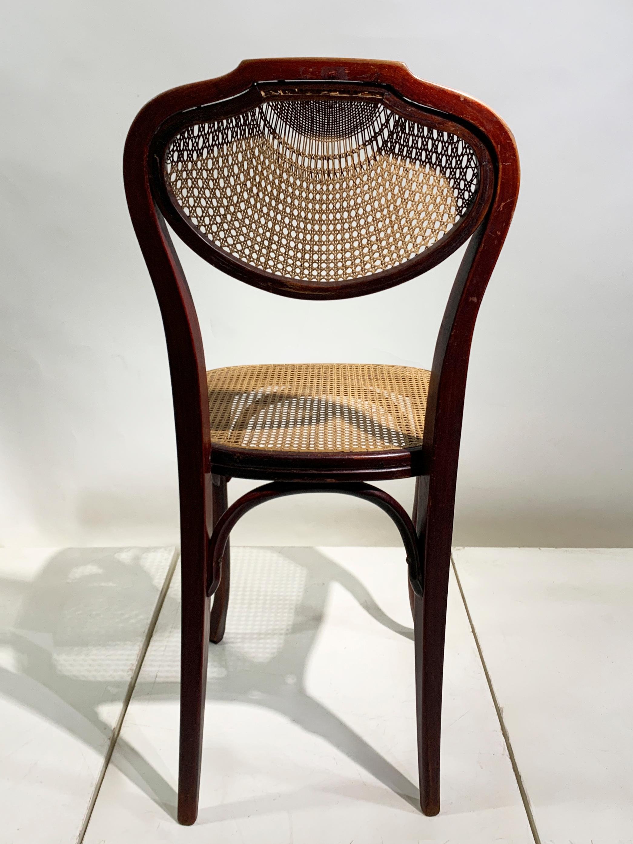 Paire de chaises J. & J. Kohn en bois courbé et en canne, Teschen, Autriche, vers 1900 en vente 9